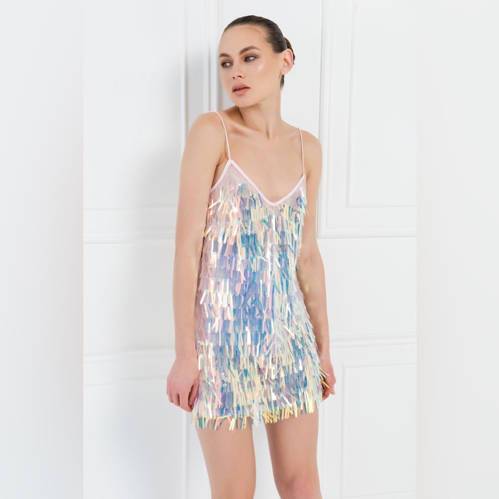 Fringe Sequin Mini Dress